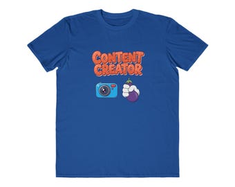 Inhalt Ersteller Grafik-T-Shirt | Kamera- und Auberginen-Symbole