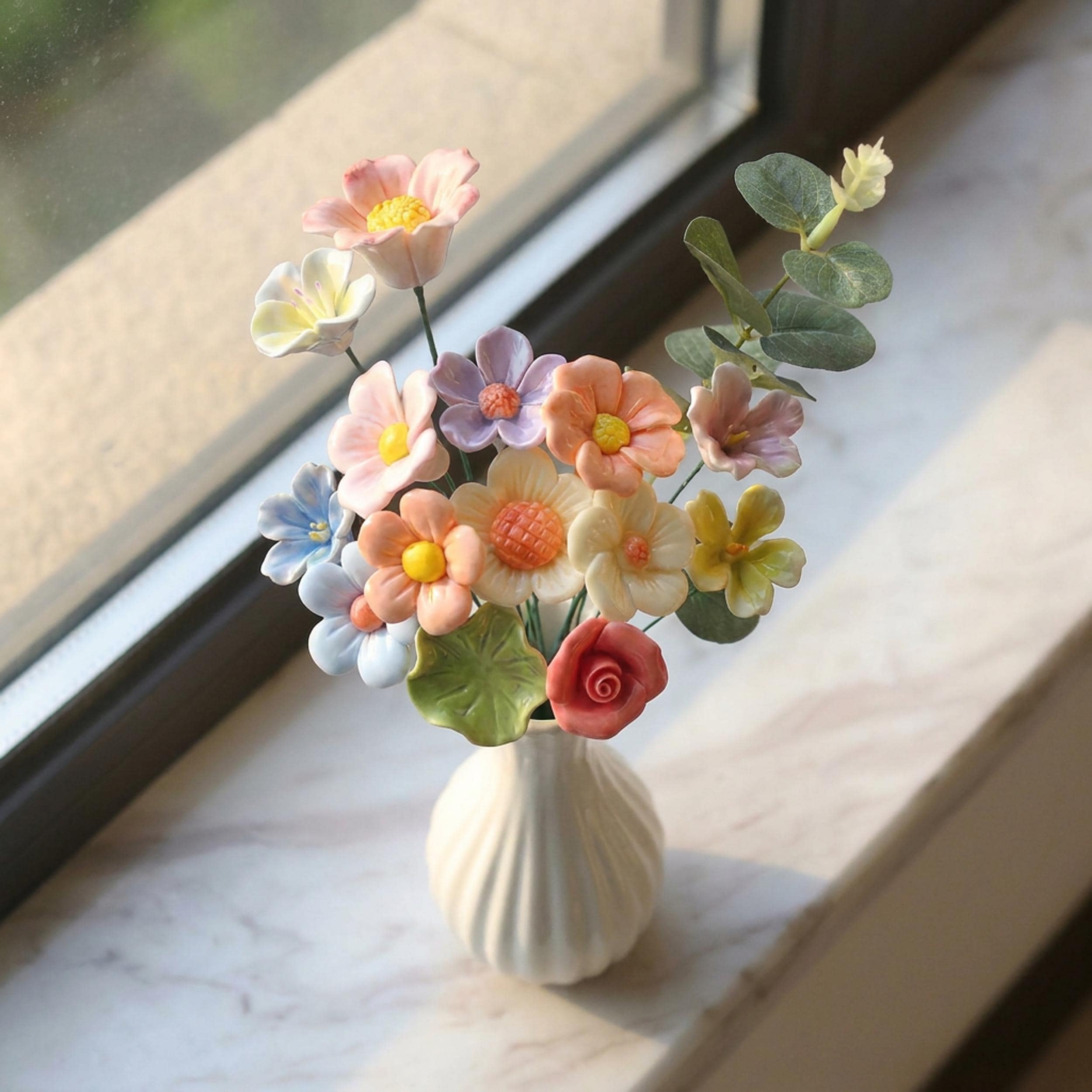 石製 花の置物 お花】華鋲常花SAKURA 花立ピンクゴールド NB003 – 祈り 