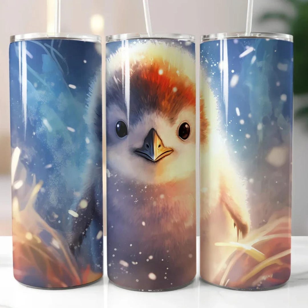 Cute Baby Chick 20oz Skinny Tumbler With Straw, Spring Chicken Travel ...