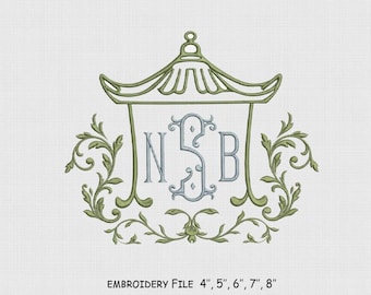 Mahjong Frame Embroidery Design, Mahjong Tiles Embroidery File, 5 Size, Instant Download.