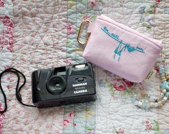 Embroidered Camera Case with Clip | Sea Salt Sun Beach Pouch, Compact Holder