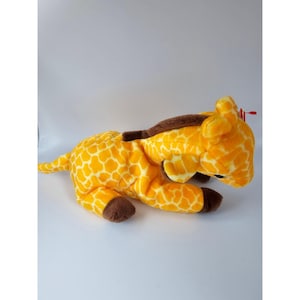 Ty Beanie Baby Girafe Twigs, née en 1995, en peluche avec étiquettes, granulés de PVC, référence 4068.