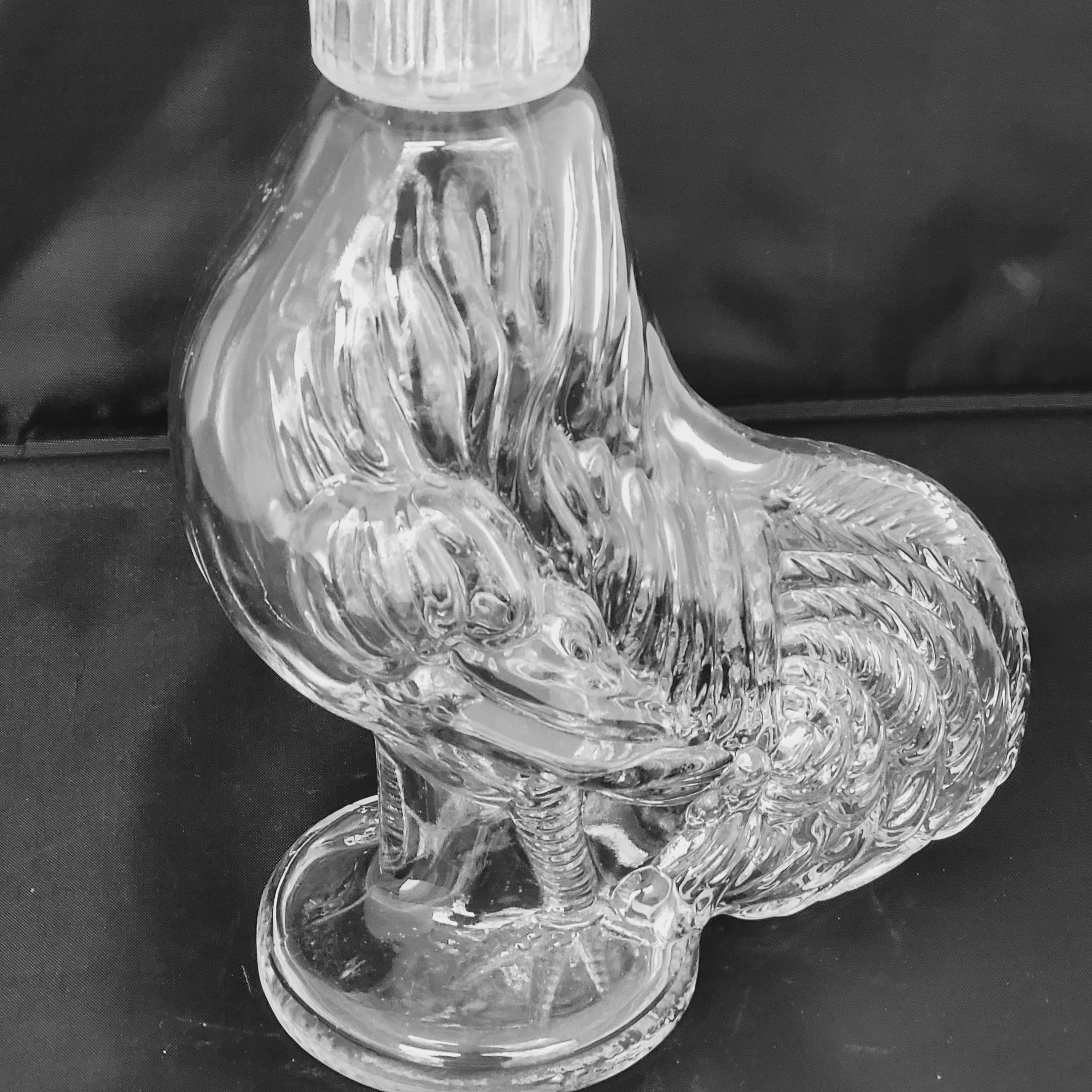 Beautiful Vintage Glass Rooster Wine Decanter Bottle empty Etsy