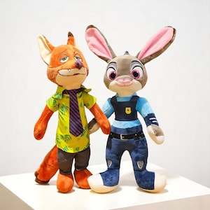 Disney Zootopia Characters, Nick Wilde Judy Hopps Cartoon, Cute Toy Doll Model Birthday Christmas Gift for Children Friends
