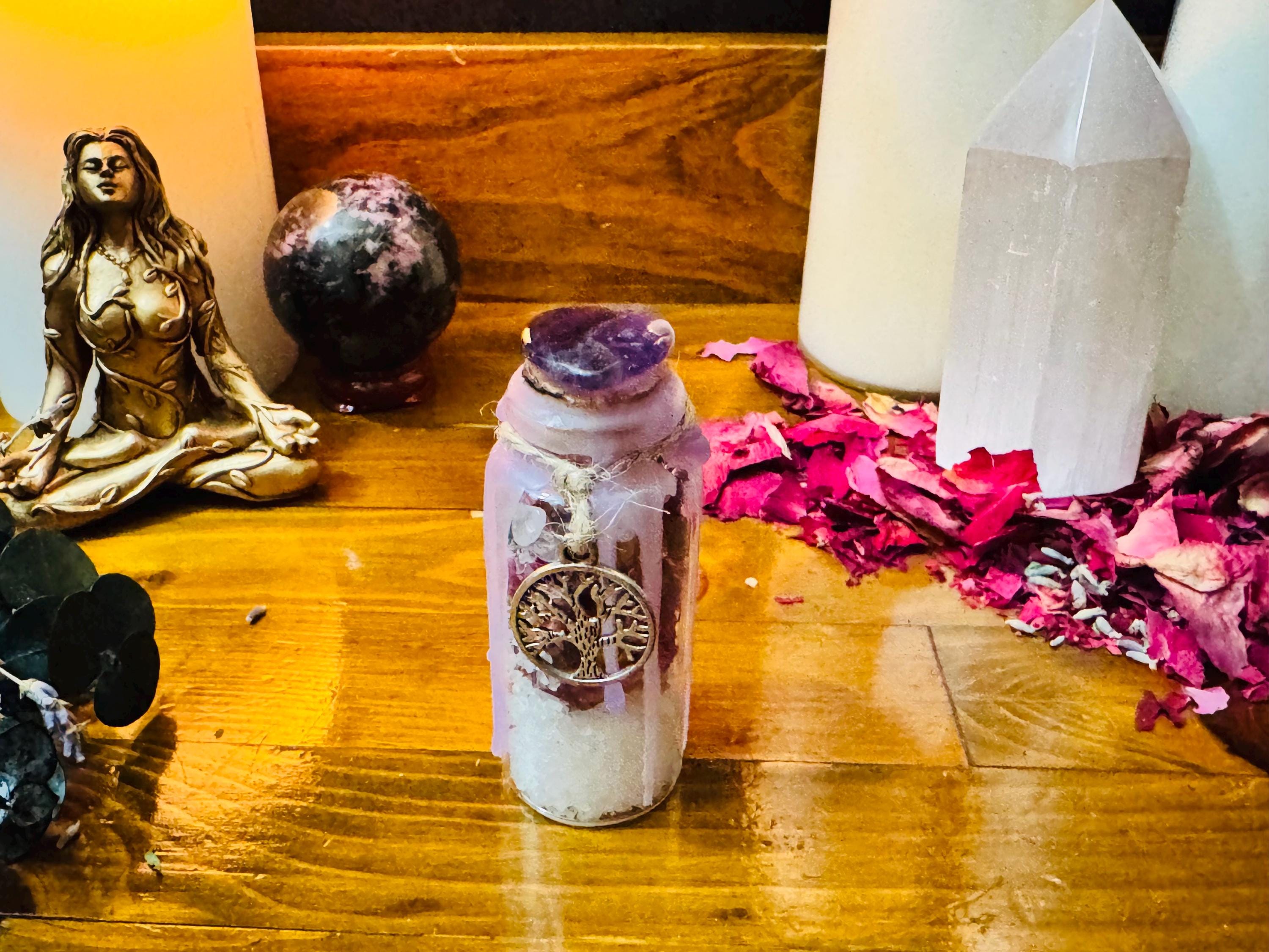 Spell Pocket Calm Mind Spell Jar – Pocket Altar Bottle for Anxiety Relief, Peace ...