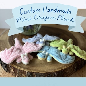 Hatchable Mini Dragon Plush | Custom Handmade Stuffed Animal | Fantasy Gift | Pocket Sized