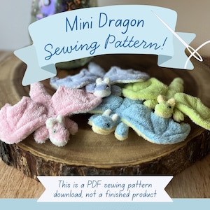 Mini Dragon Plush Sewing Pattern | Stuffed Animal DIY (PDF Download) | Pocket Size Tiny Dragon