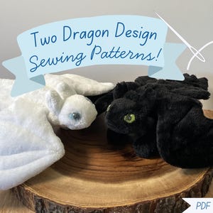 2 in 1 ドラゴンぬいぐるみの縫製パターン | ぬいぐるみDIY (PDFダウンロード)
