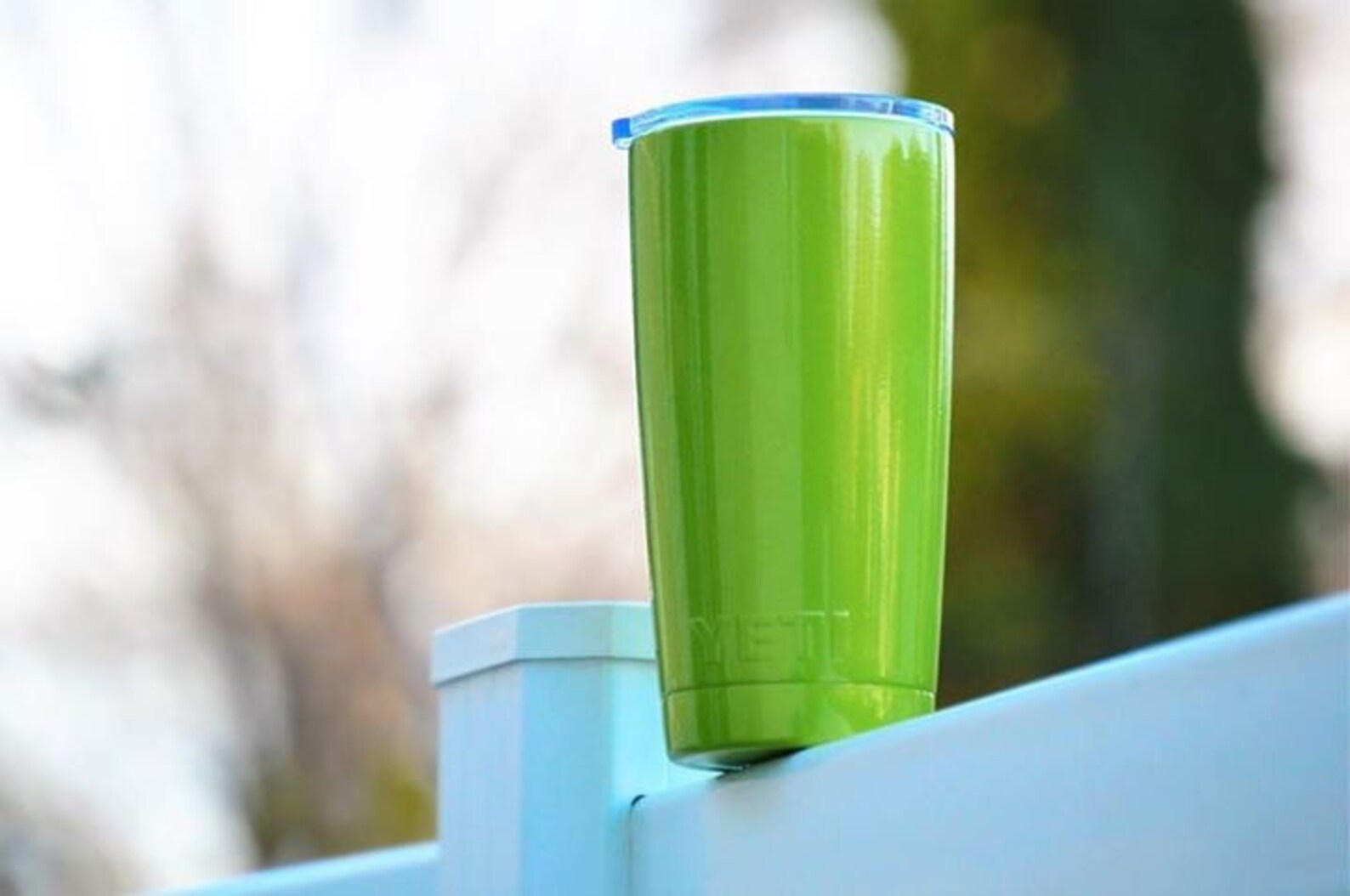 Lime green YETI Powder Coated Stainless Steel Tumbler Single Etsy