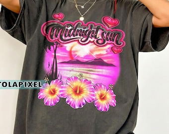 Komfortfarben Vintage Zara Larsson Midnight Sun Flower T-Shirt, Skandinavisches Pop Konzert T-Shirt