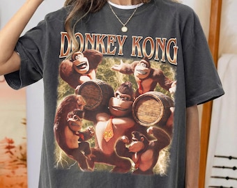 Donkey Kong PNG, Retro Super Mario Digital Download, DK Country Clipart, Video Game Sublimation Design, Gaming Printable, Diddy Kong Graphic