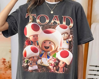 Vintage Toad Mushroom Shirt, Mario Epic Universe Shirt, Mario Toad Shirt, Retro Video Game Apparel, Super Mario Gift