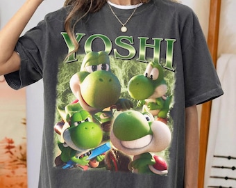 Vintage Yoshi Shirt, Retro Super Mario Shirt, Vintage 90s Mario Game Tee, Nintendo Yoshi Graphic T-Shirt, Super Mario Gift