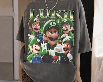 Comfort Colors Super Mario Luigi Shirt, Retro Super Mario Tee, Nintendo World Family Trip, Super Mario Birthday Trip Gifts