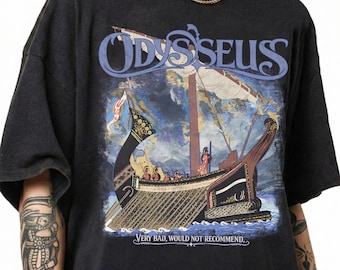Camiseta de Odiseo: Muy Malo, Ropa Mitología Vintage, Camiseta Épica: El Musical, Regalo para Lectores