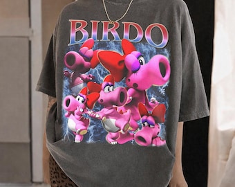 Vintage Birdo Shirt, Pink Dinosaur Graphic Tee, Retro Video Game Apparel, Birdo Character Matching Group Shirt, Super Mario Birdo Fan Gift