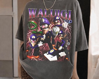 Vintage Waluigi Shirt, 90s Style Bootleg Nintendo Tee, Retro Villain Graphic Shirt, Video Game Apparel, Super Mario Gift