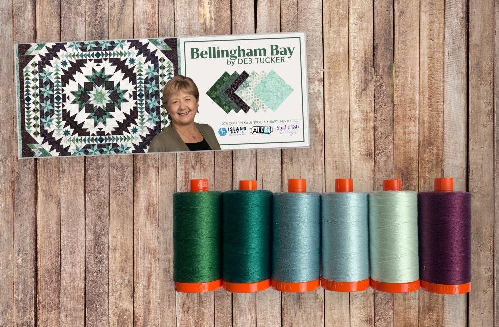 Aurifil Quilt in a Day Neutrals Eleanor Burns Mako Cotton 50 Weight Wt  Neutral Basics Gray Grey White Large Spool Quilting Thread Set of 6 