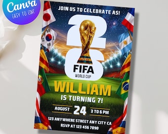 World Cup 2026 Party Invitation, Soccer World Cup,Fifa Party Invite, Editable Canva Template, One Last Dance World Cup (Digital Download)