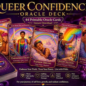 Queer Confidence Orakel Deck - LGBTQ Empowerment, Pride Spirituelle Anleitung (Digitaler Download)