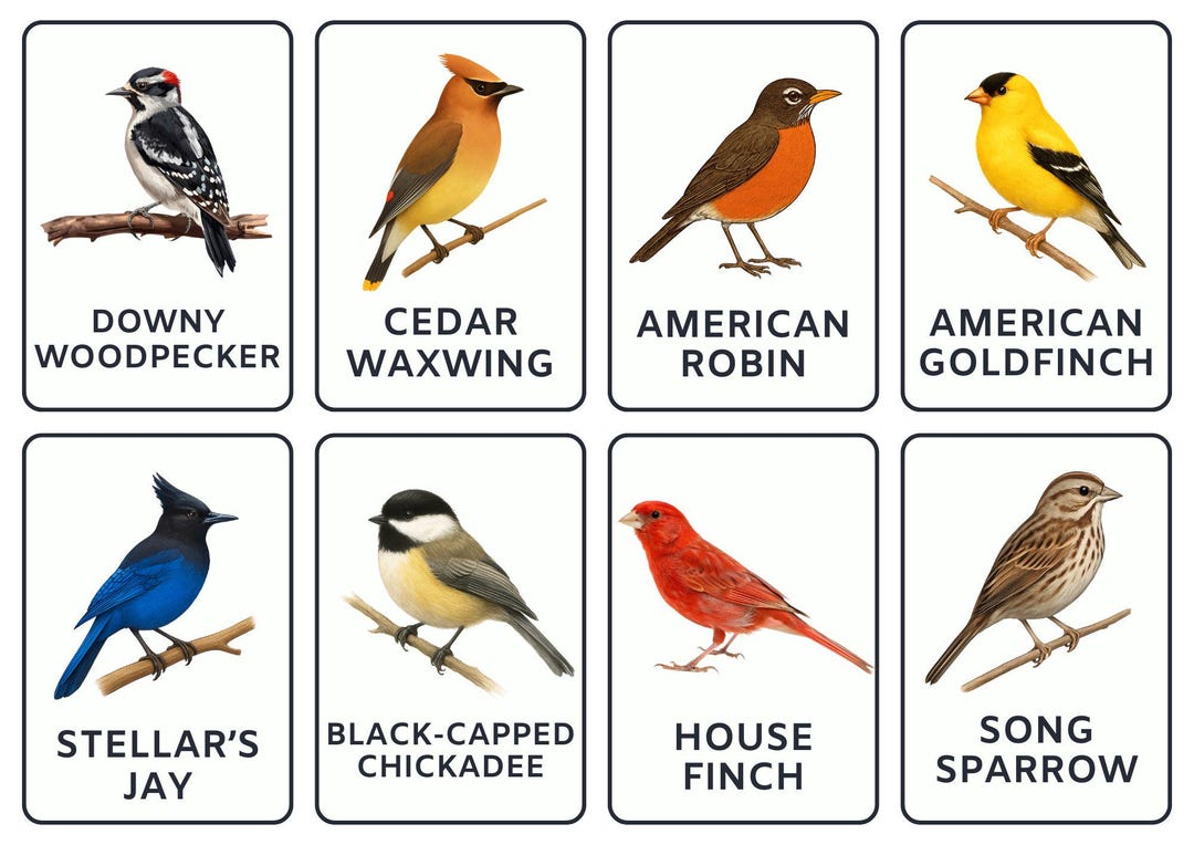 Printable PDF Flashcards for Kids | Backyard Birds | Waterfowl | Bird ...