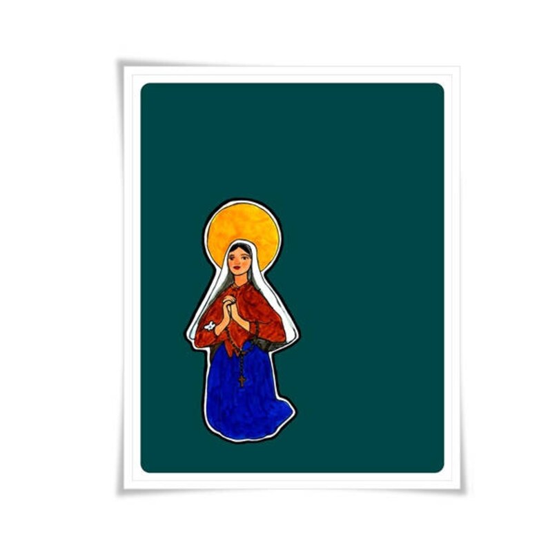 Saint St. Bernadette Art Modern Contemporary Catholic Painting image 0