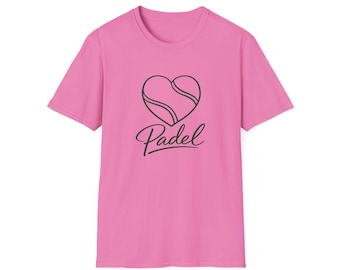Padel T Shirt Padel Heart t Shirt, I love Padel. Padel Gift, Padel Lover Shirt