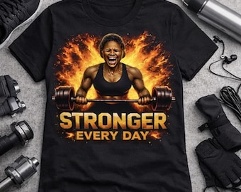 Stronger Every Day Women's Gym T-Shirt: Motivational Fitness Tee