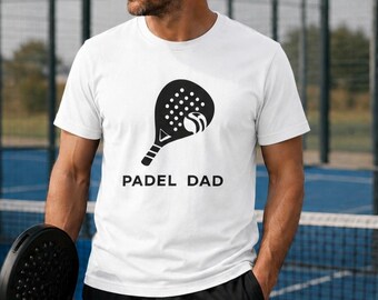 Padel Fathers Day Tee Shirt. Fathers Day Gift. Padel Dad Tee Shirt.