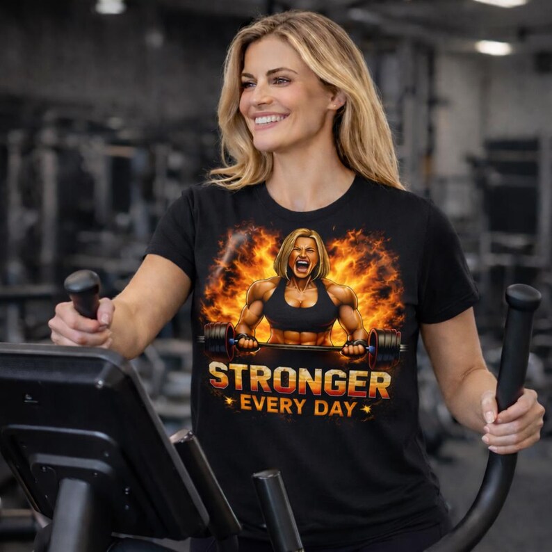 Stronger Every Day Women's Gym T-Shirt: Motivational Fitness Tee image 6
