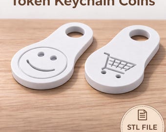 Token winkelwagen STL | Sleutelhanger trolley munthouder voor boodschappen- en supermarktkarretjes | EDC Travel 3D-afdrukbestand