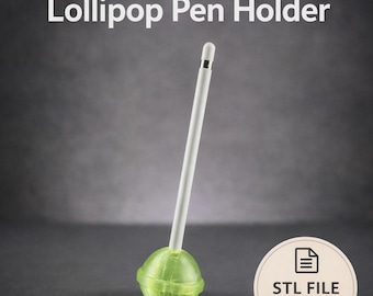 Lollipoppenhouder Stl-bestand, leuke pennenhouder voor bureauorganisator en stylushouder, 3D-afdrukbare digitale download voor kantoorinrichting aan huis
