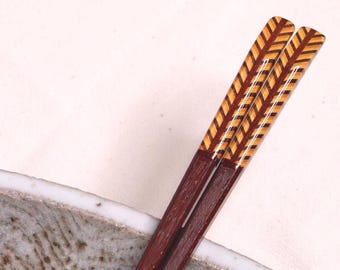 Marquetry  Waves of Grain | Handmade Japanese Lacquer Chopsticks