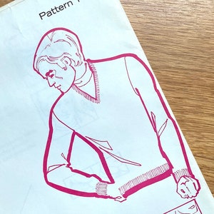 men's basic pullover size 40-46 vintage pattern Kandel Knits No. 2, 1970