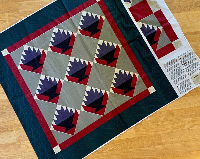 Amish Quilt Cheater Panel, Basket Blocks W/marked Quilting Lines, Wall ...
