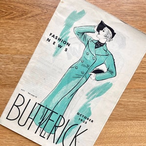 Butterick fashion news Oct. 1935 pamphlet - newsprint preview of patterns for misses & girls