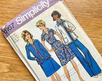 Simplicity 6167 1970s pattern for women's unlined jacket, top, skirt & pants - size 40 (bust 44")