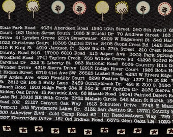 Road 15 quilt fabric by Sweetwater for Moda - Address Book in black fat quarter