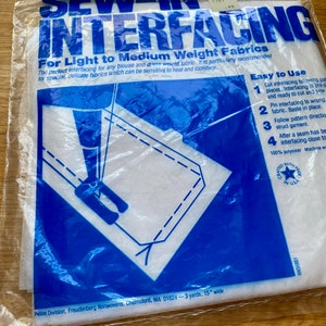 Pellon sew-in interfacing 3 yds x 15 vintage 1990s package image 2