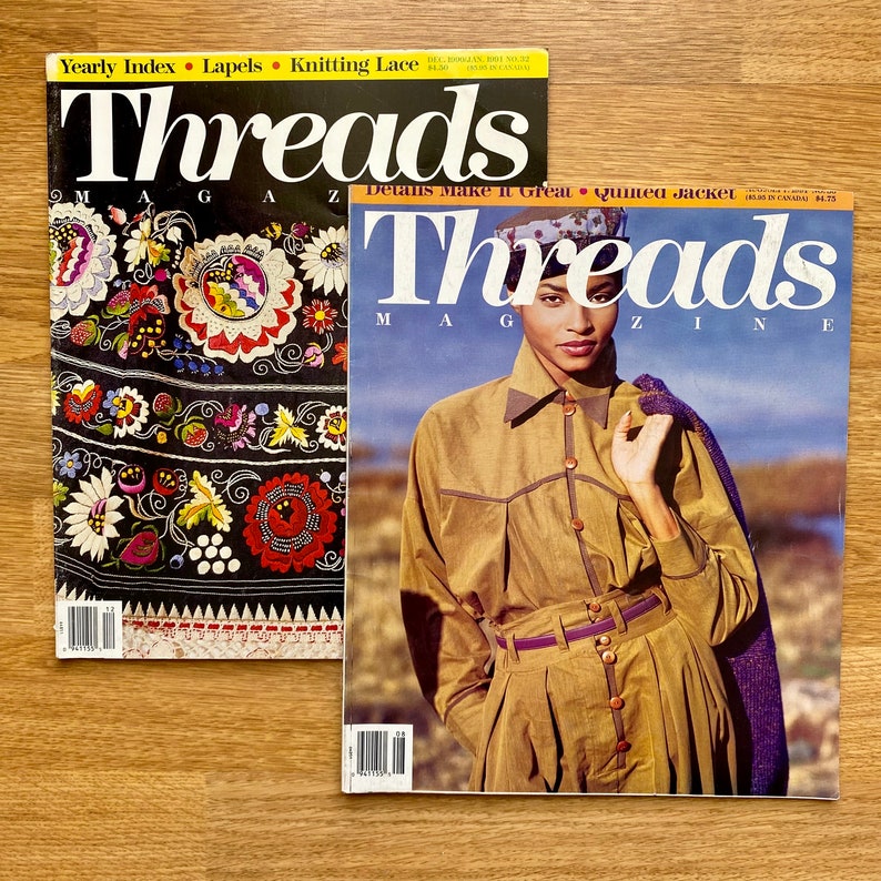 Threads Magazine 1991, No. 32 & No. 36 Sold Separately, Sewing How-to's ...