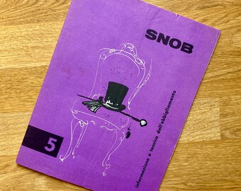 Revista Snob septiembre/octubre de 1958, revista vintage de estilo italiano, ropa masculina, sastrería, con inserto de patrón de abrigo de mujer