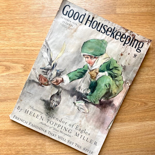 Oct 1934 Good Housekeeping magazine, vintage Halloween, 1930s fashion, love stories, recipes, Disney illustrations