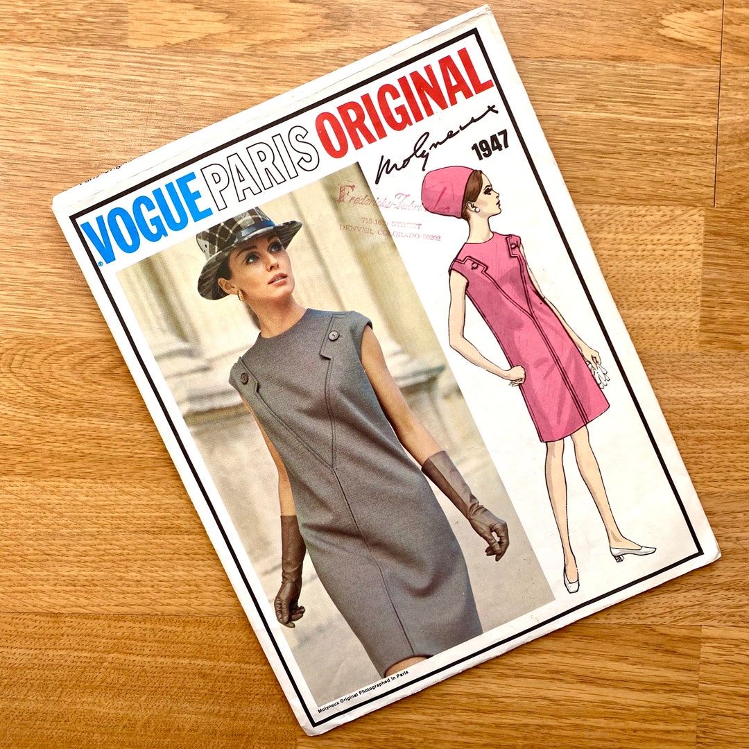 V1947 Pattern Vogue Paris Original 1947 by Molyneux 1960s Pattern for Misses' Slim ...