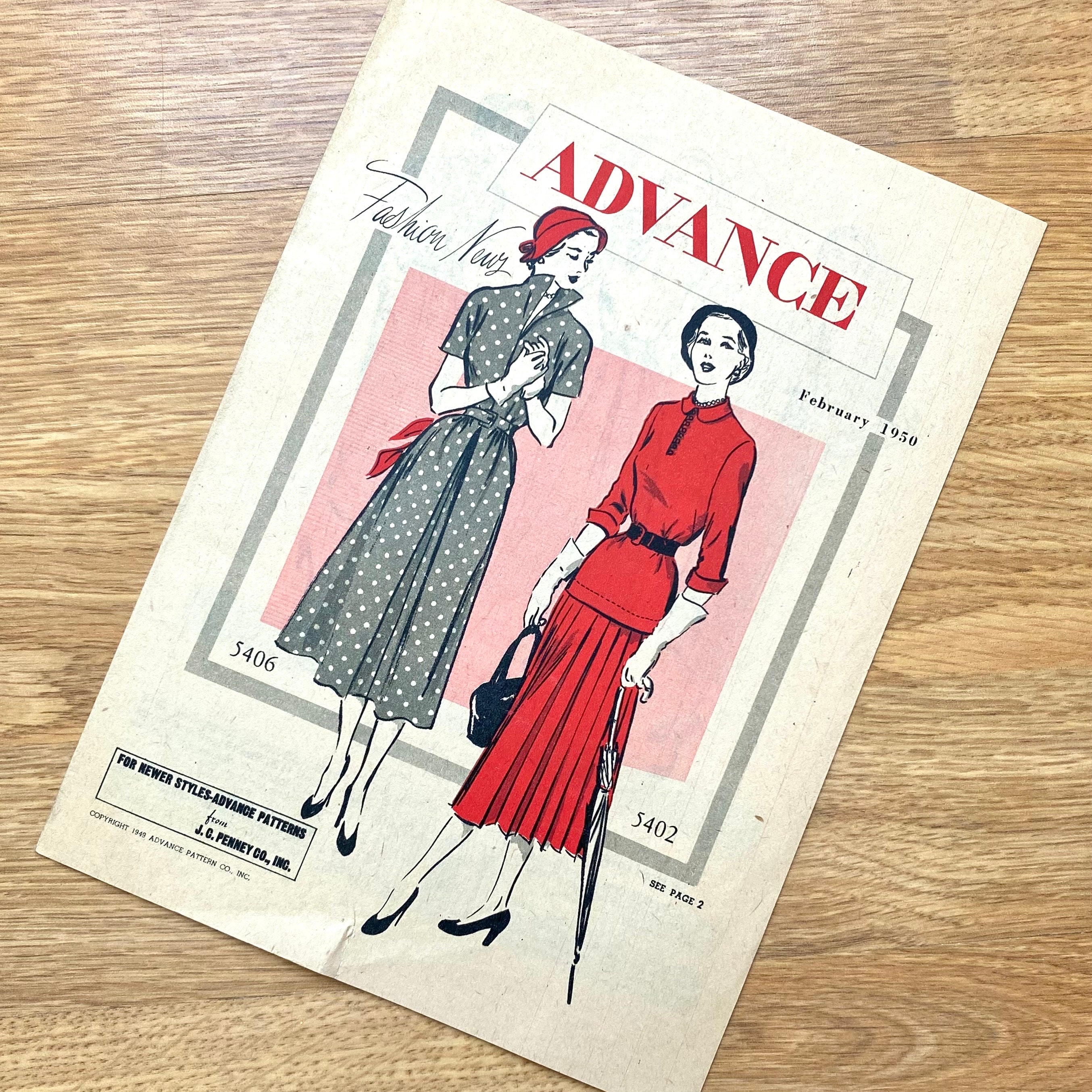 1950s Vintage Sewing Pattern B32 DRESS (R152) By Advance 7966 By By  Designer 'Luis Estevez' - The Vintage Pattern Shop