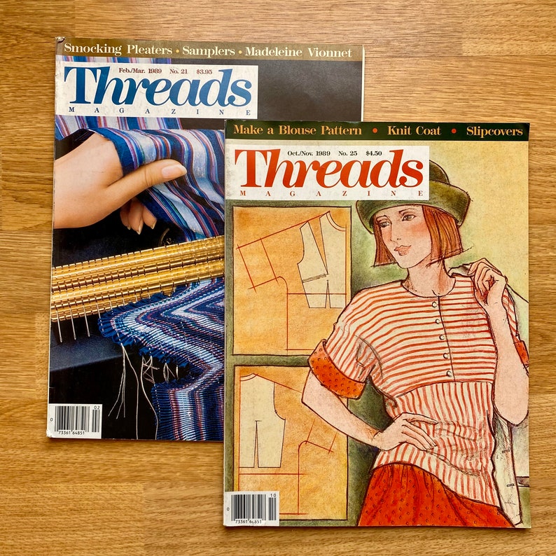 Threads Magazine 1989, No. 21 & No. 25 Sold Separately, Sewing How-to's ...