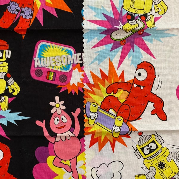 Yo Gabba Gabba kids quilt fabric scraps - small sizes