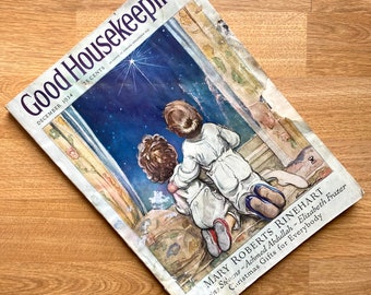 Dec 1934 Good Housekeeping magazine, vintage Christmas, 1930s fashion, love stories, recipes, Disney illustrations