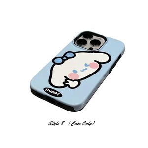 Sanrio Nalle Puh och Hello Kitty sött tecknat iPhone-skal, kawaii silikon PC-skyddsskal, kompatibelt med iPhone-serien Style 8 Case Only