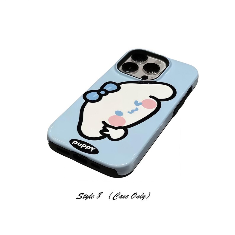 Sanrio Nalle Puh och Hello Kitty sött tecknat iPhone-skal, kawaii silikon PC-skyddsskal, kompatibelt med iPhone-serien Style 8 Case Only
