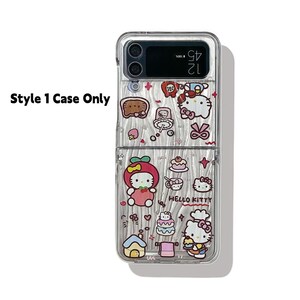 Peut inclure: Coque de t&eacute;l&eacute;phone transparente avec un motif Hello Kitty. L'&eacute;tui pr&eacute;sente diverses illustrations de Hello Kitty, notamment le personnage avec un chapeau de chef, et d'autres graphiques li&eacute;s &agrave; la nourriture. Le texte "Style 1 Case Only" est imprim&eacute; sur le c&ocirc;t&eacute; gauche.